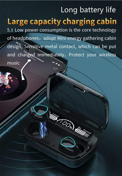 M10 TWS Wireless Earbuds with Charging Power Bank &amp; LED Display 3D Touch Bluetooth Headset